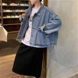 Hulianfu Basic Jackets Women Spring Chic Denim Harajuku Baggy Youth Female Short Outwear Korean Tassel All-match Preppy Girl Streetwear