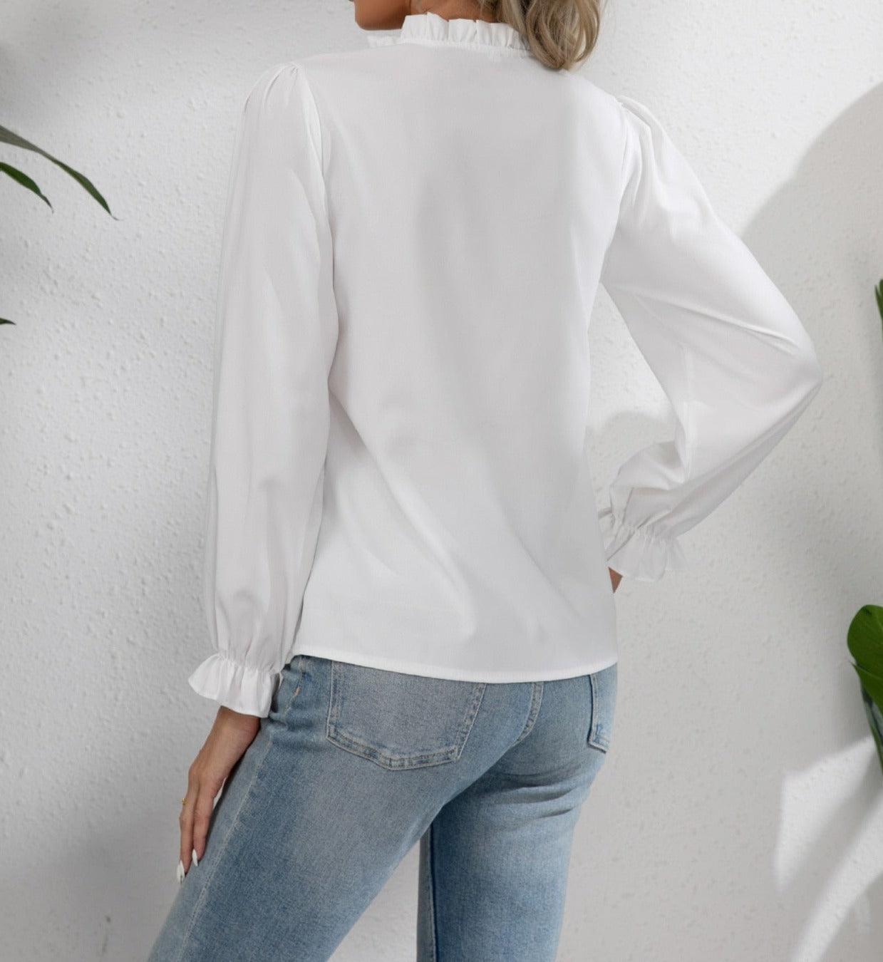 Hulianfu Cotton V-neck Long Sleeve Shirt White Lace Office Tops And Blouses Women 2023 Autumn New Petite XS Size Top Femme Shirts Blouse