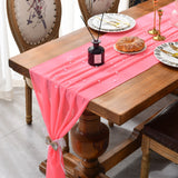 HULIANFU Long Chiffon Luxury Solid Color Table Runner For Wedding Party Christmas Banquets Bridal Home Table Arches Cake Table Decoration