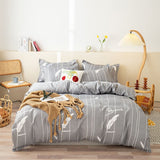 HULIANFU  Soft Bedding Set with Fitted Sheet Duvet Cover Pillowcase Boys Girls Bed Linen Flowers Plant Home Bedclothes