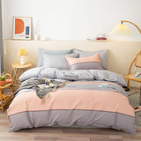 HULIANFU  Soft Bedding Set with Fitted Sheet Duvet Cover Pillowcase Boys Girls Bed Linen Flowers Plant Home Bedclothes