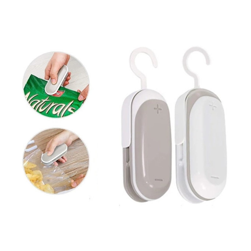 HULIANFU Portable Mini Sealer Sous Vide Home Heat Plastic Food Snacks Bag Sealing Machine Saver Packaging Kitchen Storage Clips