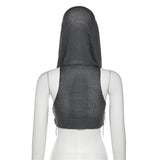 Hat Hood High Collar Crop Hoodie Tops Women Women Punk Gothic Sweater Vest Coat Halloween Horror Costume Y2K Crop Top For Adult