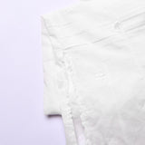 hulianfu hulianfu Sexy Hollow Out Midi Dress for Women Summer Elegant Chic V-Neck Slim Party Dress White Short Sleeve Casual Dress