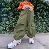 Y2K Cargo Pants Women Baggy Trousers Fall Streetwear Fairycore Oversized Pants Vintage Casual Loose Sweatpants