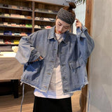 Hulianfu Basic Jackets Women Spring Chic Denim Harajuku Baggy Youth Female Short Outwear Korean Tassel All-match Preppy Girl Streetwear