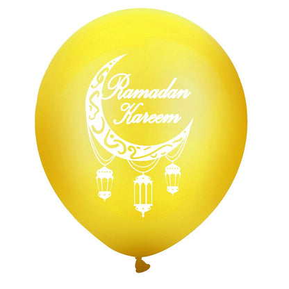 HULIANFU Ramadan Kareem Banner Latex Balloons Set Muslim Islamic Festival Party DIY Decoration Eid Al Adha Gifts