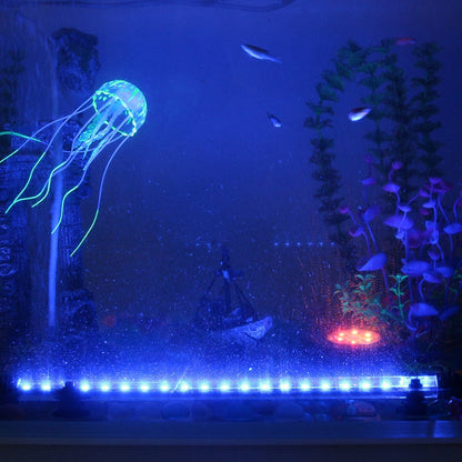 HULIANFU Waterproof LED Aquarium Lights Fish Tank Light Bar Blue/White 19/29/39/49CM Submersible Underwater Clip Lamp Aquatic Decor EU