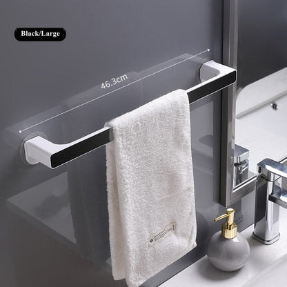 HULIANFU Single Towel Bars Wall Mounted Bathroom Towel Hanger No Drilling Holder Self-adhesive Towel Rack Bathroom Kitchen Accessories
