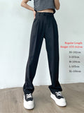 Wide Leg Pants Women Korean Fashion Casual Loose Straight Female Trousers High Waist Office Ladies Suits Pants