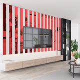 HULIANFU Self-adhesive 10pcs Mirror Surface 3D Acrylic Strip Wall Sticker Living Room TV Back Drop DIY Art Wall Ceiling Edging Edge Decor