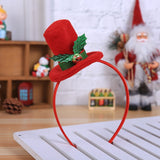 HULIANFU 2023 Fashion Christmas Hat Headband Christmas Sequin Headband Santa Xmas Party Decor Double Hair Band Clasp Head Hoop