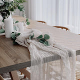 HULIANFU Semi-Sheer Gauze Table Runner Sage Cheesecloth Table Setting Dining Vintage Wedding Party Christmas Banquets Arches Cake Decor
