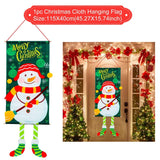 HULIANFU Merry Christmas Hanging Flag Christmas Decorations For Home Door Christmas Ornaments Xmas Gifts Navidad Decor 2023 New Year