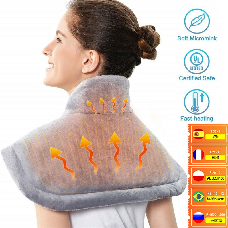 HULIANFU Winter Electric Heating Pad Moist Back Neck Shoulder Heating Pad Warmer Heat Therapy Pain Relief Temperature EU US Controller
