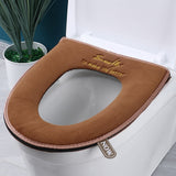 HULIANFU Washable Warm Toilet Seat Cover With Handle Toilet  Accessories Soft Plush Zipper  WC Mat Bathroom Decoration Accessories