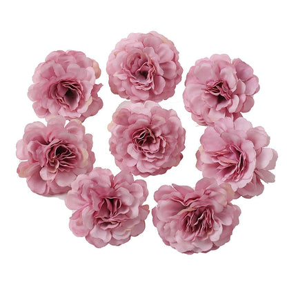 HULIANFU 2023 Silk Rose Artificial Flowers 5cm Fake Flowers Head For Home Decor Bedroom Wedding Marriage Decoration DIY Bride Wreath Accessory