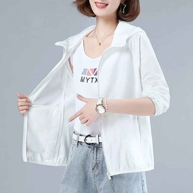 Hulianfu Female Summer New Camouflage Thin Sun Protection Clothing Women Short Anti-Ultraviolet Korean Sun Protection Clothing