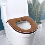 HULIANFU Washable Warm Toilet Seat Cover With Handle Toilet  Accessories Soft Plush Zipper  WC Mat Bathroom Decoration Accessories