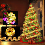 HULIANFU Ribbon Fairy Light Christmas Decoration Christmas Tree Ornaments  For Home  Bows String Lights Navidad Natal New Year 2023
