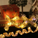 HULIANFU Ribbon Fairy Light Christmas Decoration Christmas Tree Ornaments  For Home  Bows String Lights Navidad Natal New Year 2023