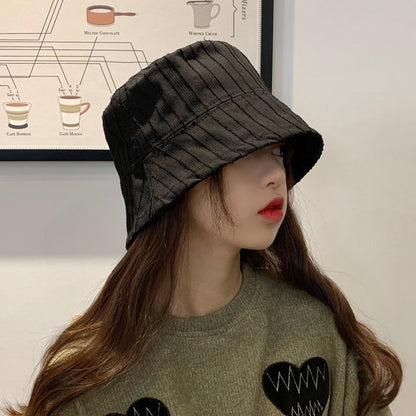 Hulianfu Bucket Hats Women Solid Simple Basic All-match Casual New Design Korean Fashion Sun Protection Streatwear Harajuku College Cozy