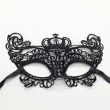 HULIANFU Mystery Crown Stereotype Lace Mask Hollow Eye Mask Crown Halloween Christmas Masquerade Party Supplies