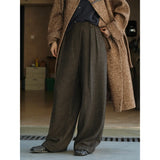 Autumn and Winter Women's Casual Solid Color High Waist Loose Wide Leg Pants