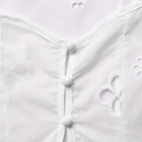 hulianfu hulianfu Sexy Hollow Out Midi Dress for Women Summer Elegant Chic V-Neck Slim Party Dress White Short Sleeve Casual Dress