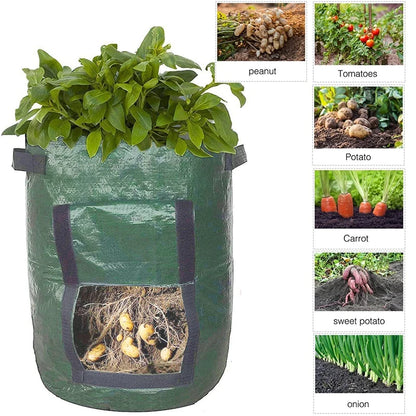 HULIANFU PE Potato Grow Bags Indoors Tomatoes Carrots Grow Pot Planting Vegetable Pots Garden Living Bag Outdoor Garden Pot Garden Tool