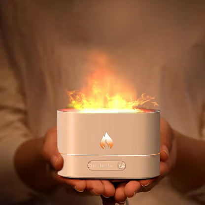 HULIANFU Portable aroma diffuser Simulation Flame USB Ultrasonic Humidifier Home Office Air Humidifier Aromatherapy Flame Lamp Difusor