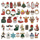 HULIANFU 2023 96 Christmas Enamel Dripping Alloy Diy Jewelry Accessories Santa Claus Snowman Bell Earrings Bracelet Small Pendant