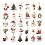 HULIANFU 2023 96 Christmas Enamel Dripping Alloy Diy Jewelry Accessories Santa Claus Snowman Bell Earrings Bracelet Small Pendant