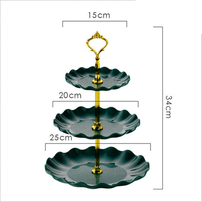 HULIANFU Table Plates Luxury Tableware Wedding Party Candy Dessert Dishes Fruit Bowl Home Cake Display Standing Kitchen Decoration Trays