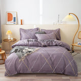 HULIANFU  Soft Bedding Set with Fitted Sheet Duvet Cover Pillowcase Boys Girls Bed Linen Flowers Plant Home Bedclothes