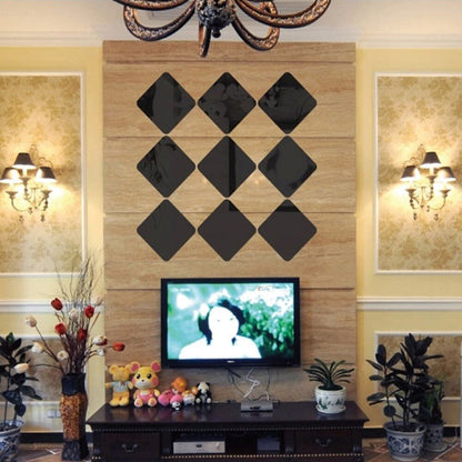 HULIANFU Self-adhesive 3D Square Acrylic Mirror Wall Stickers DIY Free Combination Stickers For Living Room Porch Background Decoration