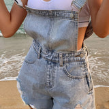 Hulianfu Rompers Women Denim Wide Leg Korean Style Vintage Retro Strap All-match Summer College Casual Playsuits High Waist Femme Young