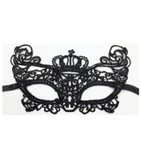 HULIANFU Mystery Crown Stereotype Lace Mask Hollow Eye Mask Crown Halloween Christmas Masquerade Party Supplies