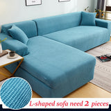 HULIANFU Living Room Elastic Sofa Cover Thick Polar Fleece 1/2/3/4 Seat Sofa Cover L Shape Corner Sofa Armchair Sofa Cover Dustproof