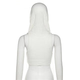 Hat Hood High Collar Crop Hoodie Tops Women Women Punk Gothic Sweater Vest Coat Halloween Horror Costume Y2K Crop Top For Adult