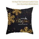 HULIANFU Merry Christmas Cushion Cover Ornaments Christmas Decoration For Home Cristmas Decor Noel Navidad New Year Gift 2023 Xmas Natal