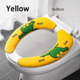 HULIANFU Universal Toilet Seat Cover Soft Cartoon WC Toilet Sticky Seat Pad Washable Bathroom Warmer Seat Lid Cover Cushion 1pc