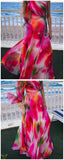 hulianfu Long Dress Women Y2k Party Dresses High Waist Tie Dye Print Elegant Prom Dress Sexy Work Maxi Beach Vacation Vestidos
