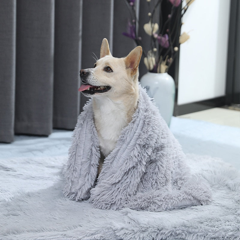 HULIANFU Soft Long Plush Pet Blanket Multi-Use Mat Sofa Cover Comfortable Warming Shag Blankets for Puppy Dog and Cats