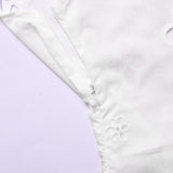 hulianfu hulianfu Sexy Hollow Out Midi Dress for Women Summer Elegant Chic V-Neck Slim Party Dress White Short Sleeve Casual Dress