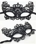 HULIANFU Mystery Crown Stereotype Lace Mask Hollow Eye Mask Crown Halloween Christmas Masquerade Party Supplies