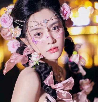 hulianfu exotic headdress Hanfu tassel hair accessories ancient costume forehead eyebrows falling curtain veil