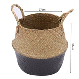 HULIANFU Straw Weaving Flower Plant Basket Grass Planter Basket Indoor Outdoor Flower Pots Cover Plant Containers for Plantable Plants FU