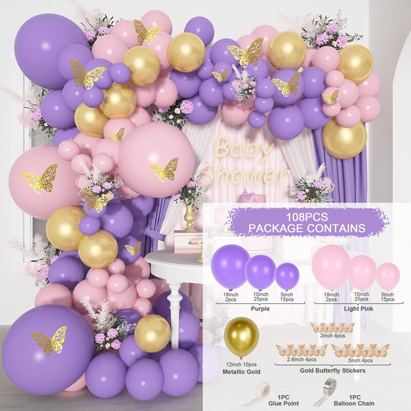 HULIANFU Rose Apricot Balloon Garland Arch Kit Wedding Birthday Party Decoration Kids Confetti Latex Balloons Baby Shower Decor Baloon