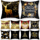 HULIANFU Merry Christmas Cushion Cover Ornaments Christmas Decoration For Home Cristmas Decor Noel Navidad New Year Gift 2023 Xmas Natal